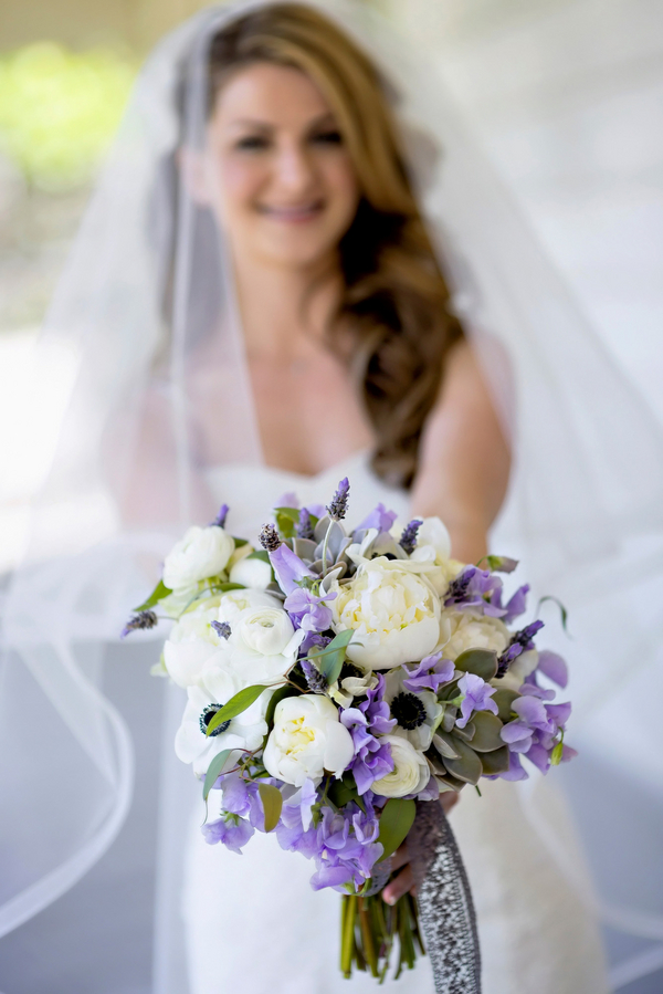 Purple and Ivory Wedding Bouquet - California Wedding Inspiration